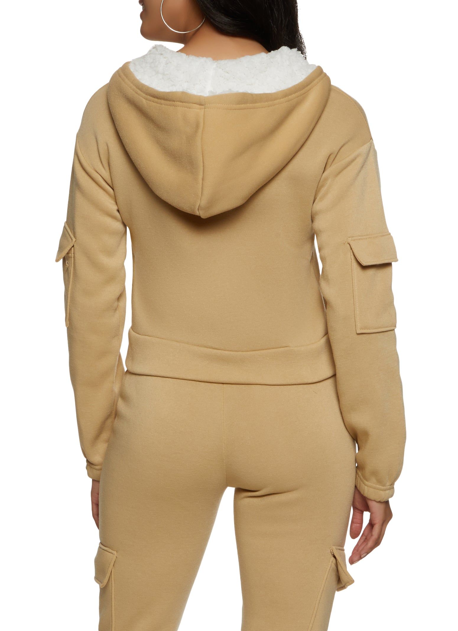 Cargo Pocket Sleeve Zip Front Hoodie sold by Rainbow product image thumbnail 3