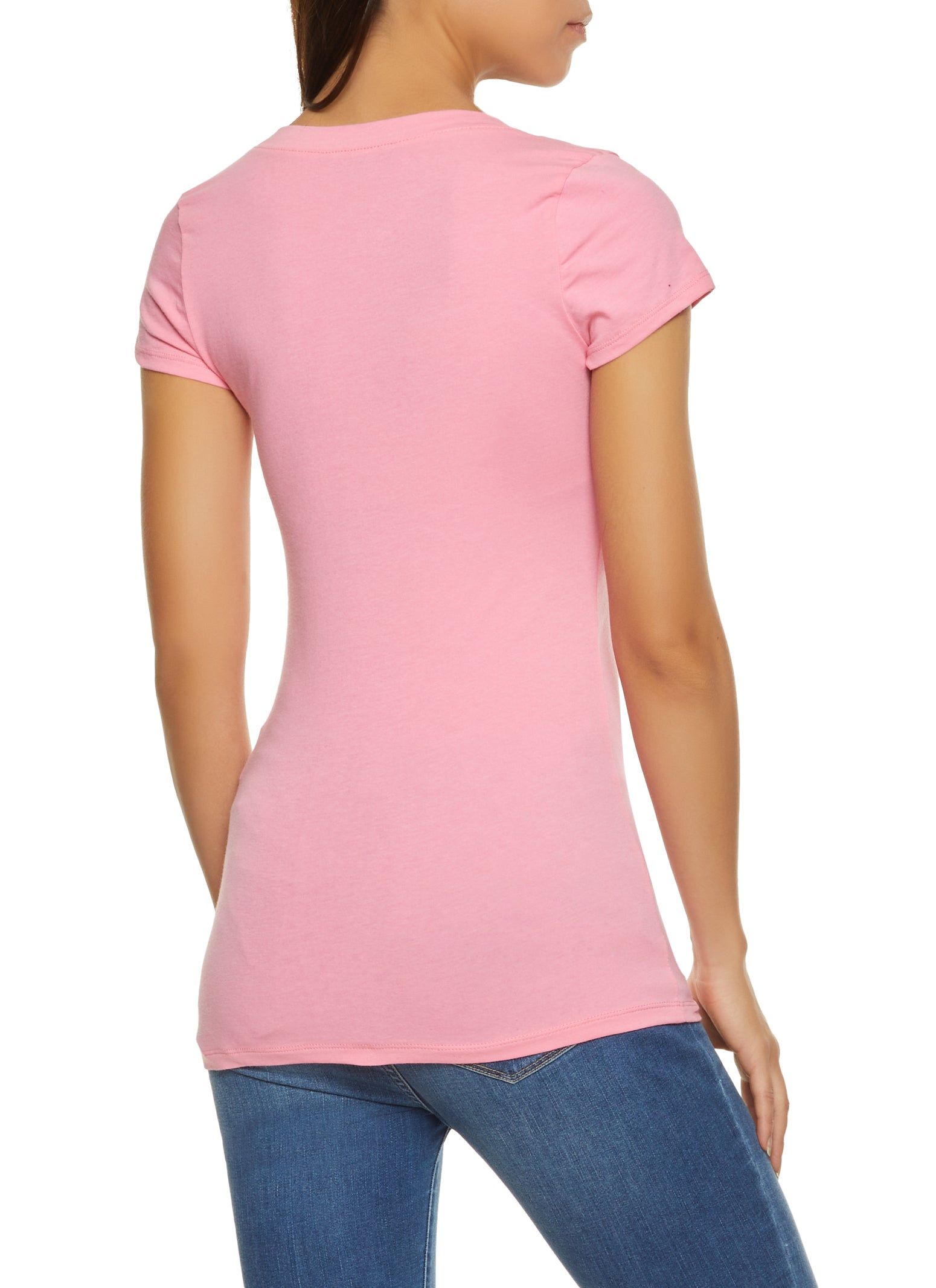 V Neck Solid Tee sold by Rainbow product image thumbnail 2