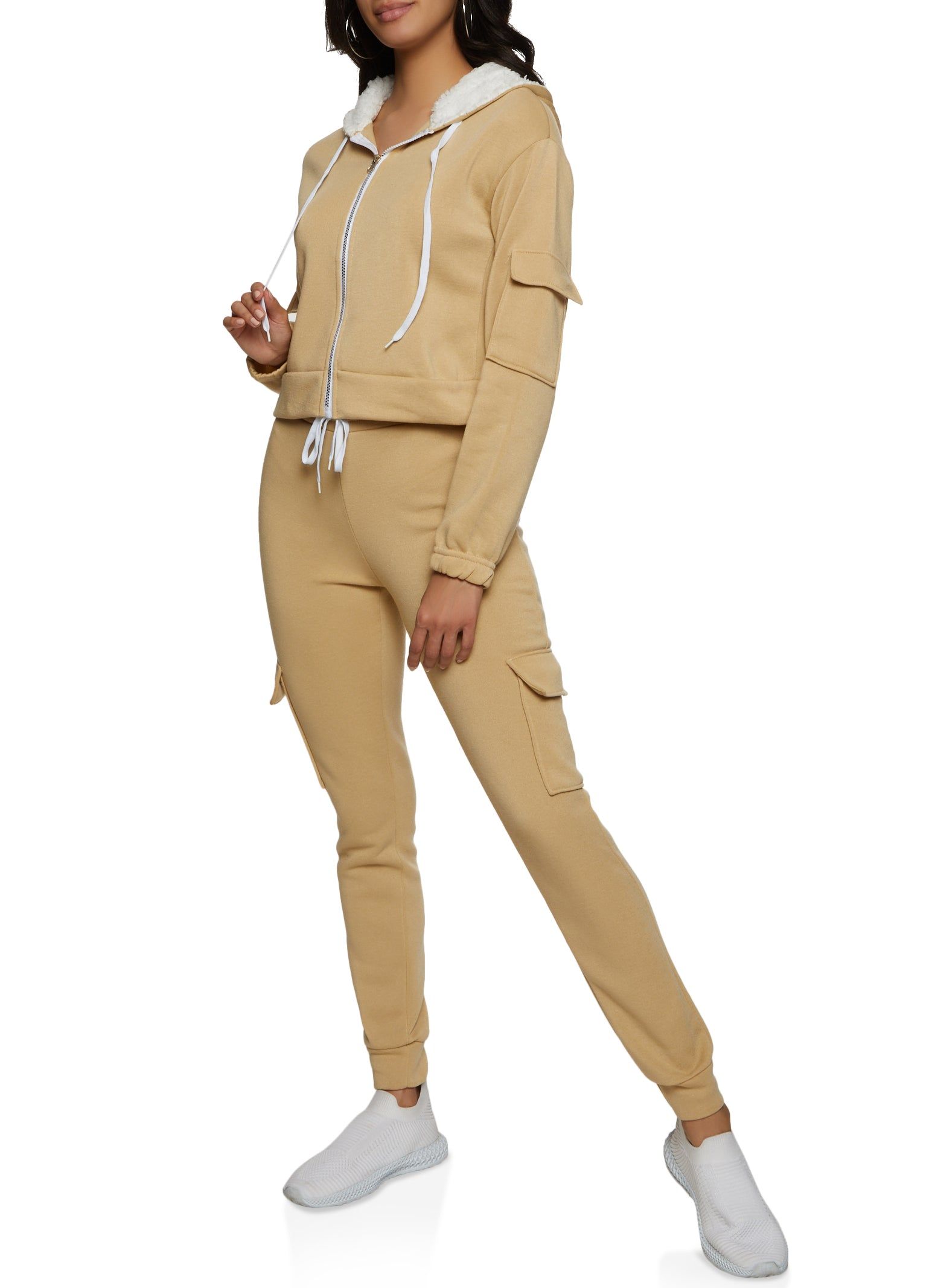 Cargo Pocket Sleeve Zip Front Hoodie sold by Rainbow product image thumbnail 2