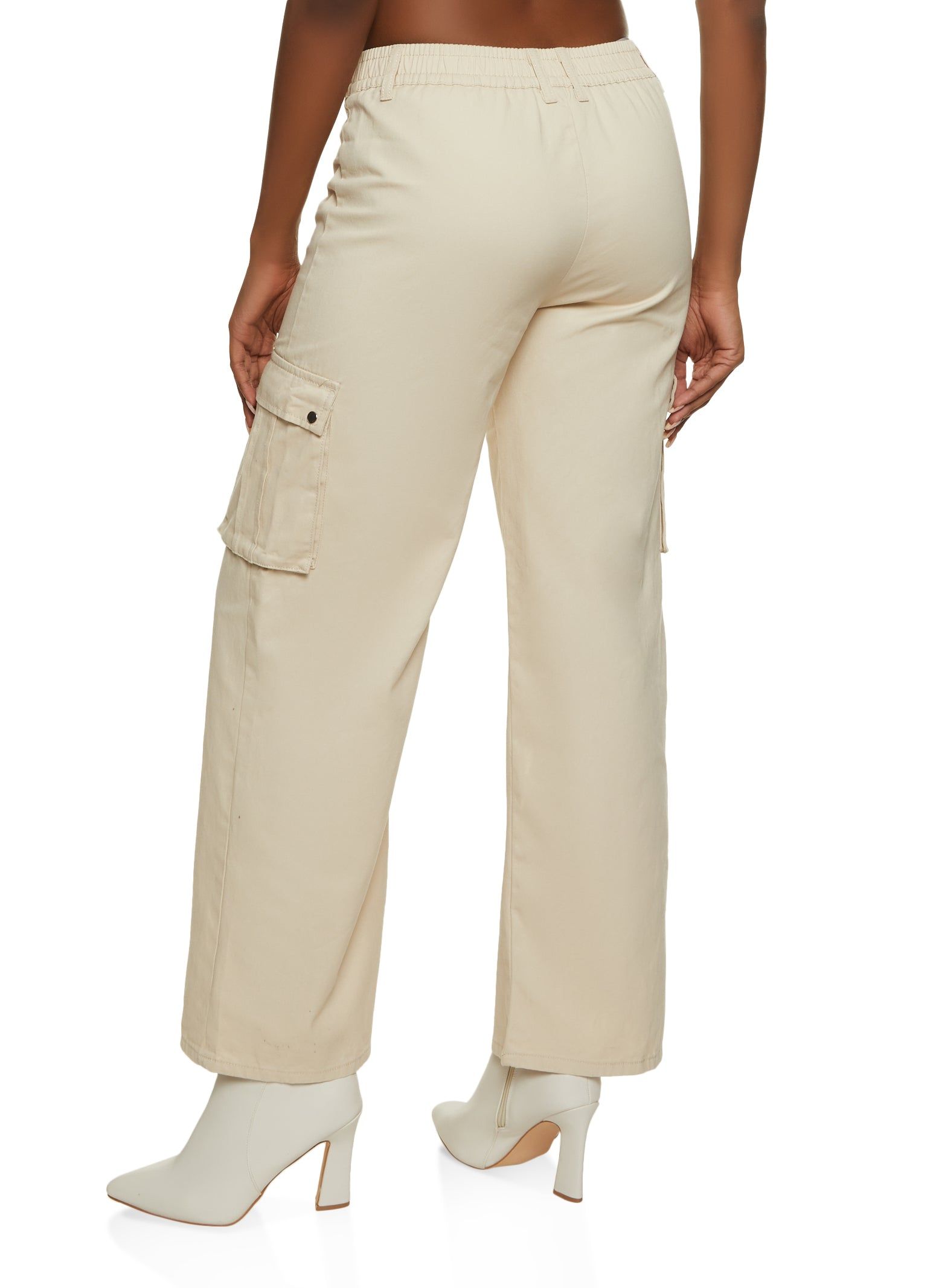 Solid Twill Wide Leg Cargo Pants sold by Rainbow product image thumbnail 3