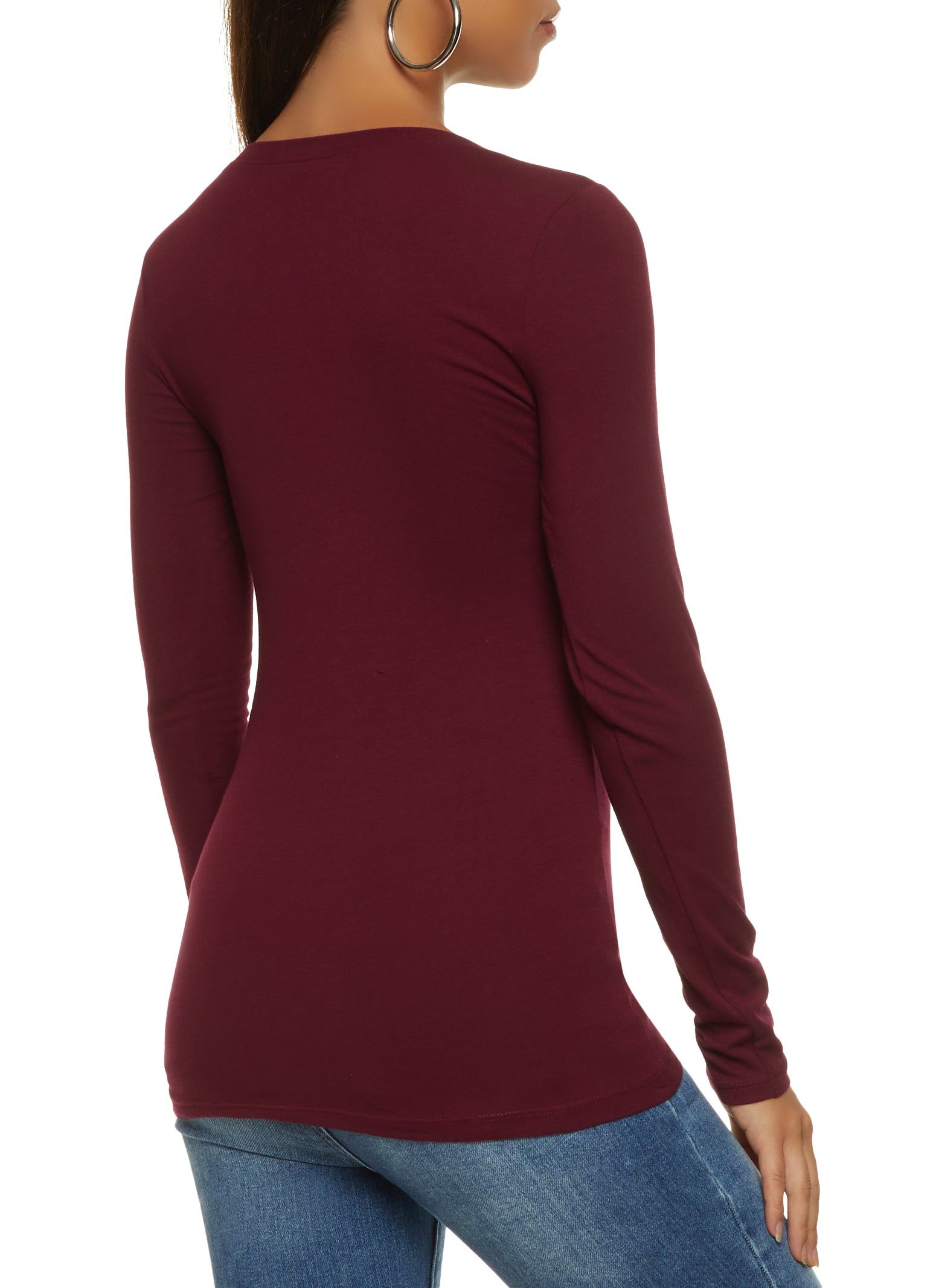 Basic Crew Neck Long Sleeve Tee sold by Rainbow product image thumbnail 2
