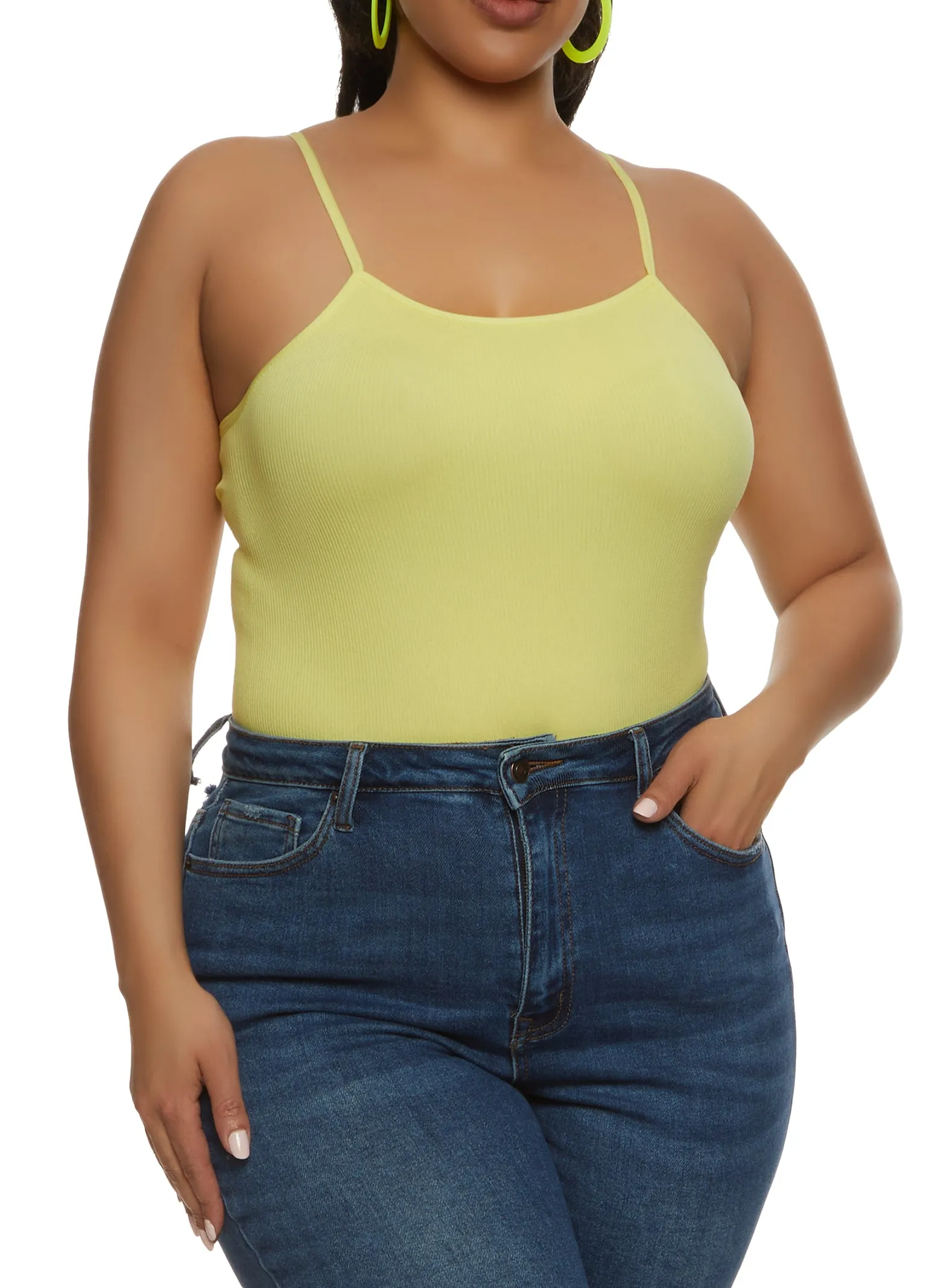 Plus Size Seamless Criss Cross Back Cami Bodysuit sold by Rainbow product image thumbnail 2