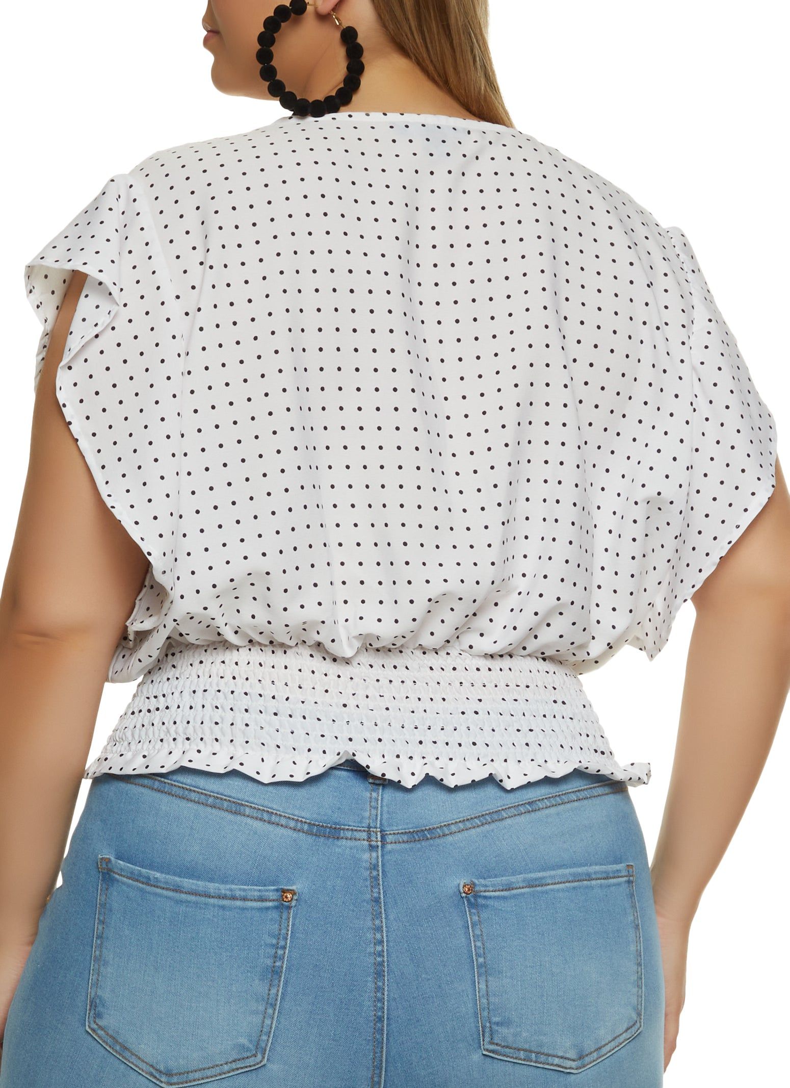 Plus Size Polka Dot Print Wrap Top sold by Rainbow product image thumbnail 2