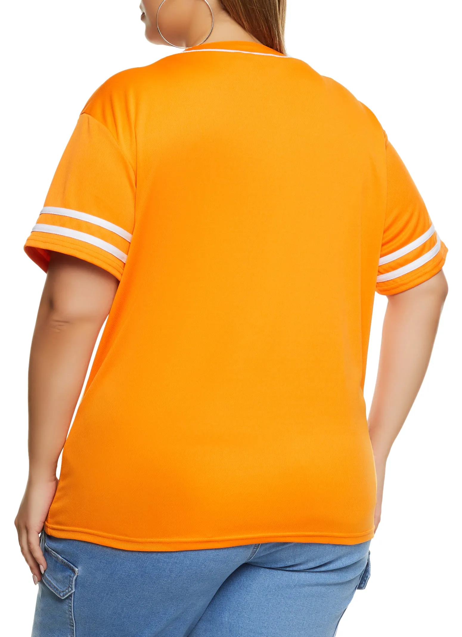 Plus Size NY Chenille Patch Baseball Shirt sold by Rainbow product image thumbnail 3