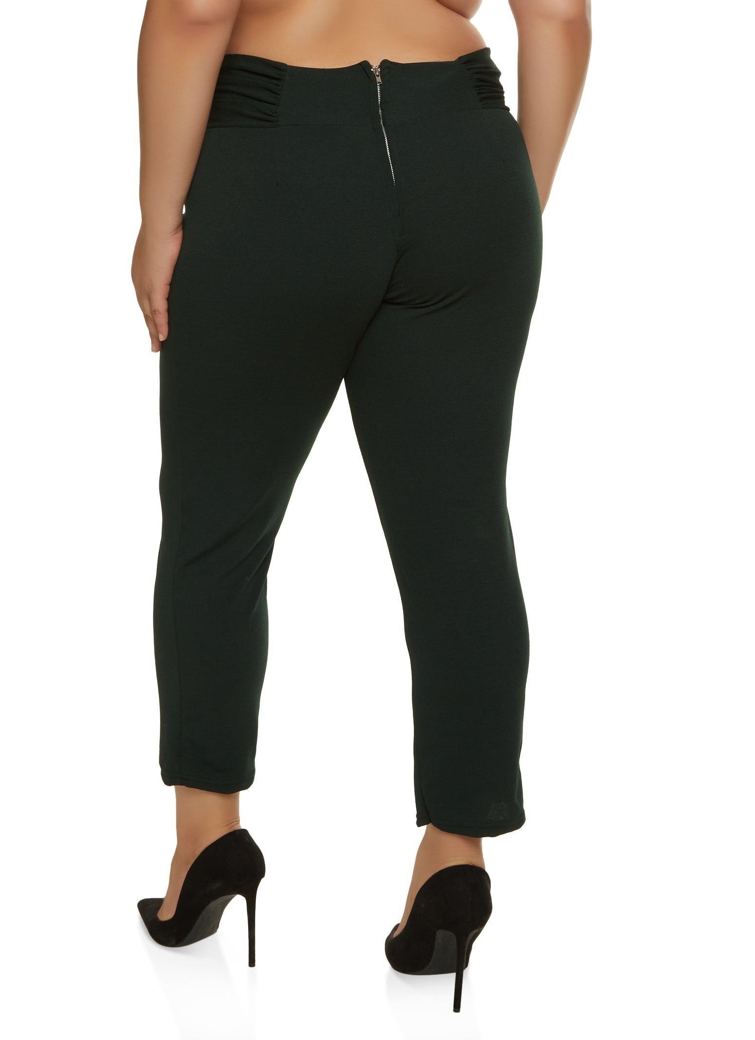 Plus Size Ruched Waist Crepe Knit Pants sold by Rainbow product image thumbnail 2