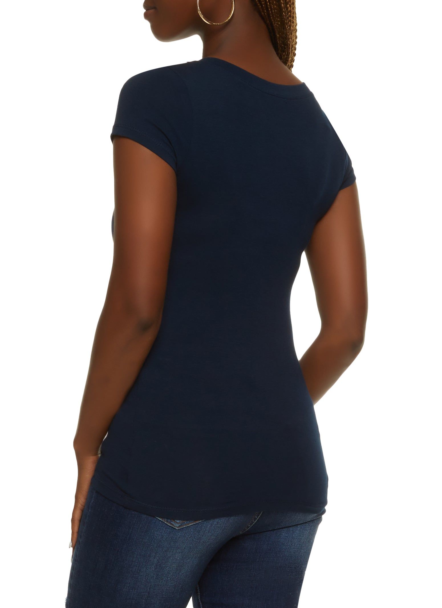 V Neck Solid Tee sold by Rainbow product image thumbnail 2