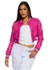 Daisy Faux Leather Cropped Bomber Jacket sold by Rainbow
