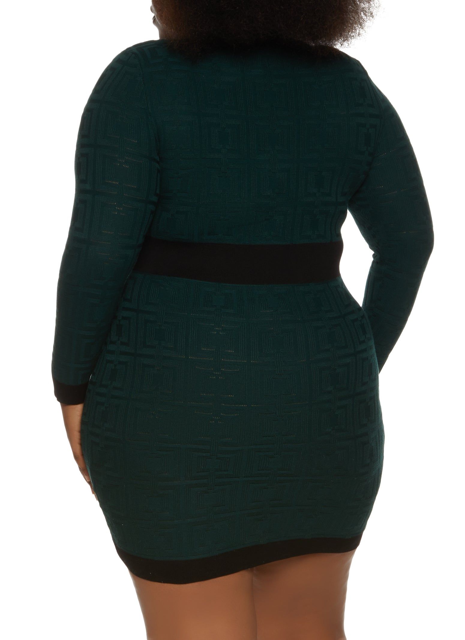 Plus Size Textured Knit Faux Button Sweater Dress sold by Rainbow product image thumbnail 3
