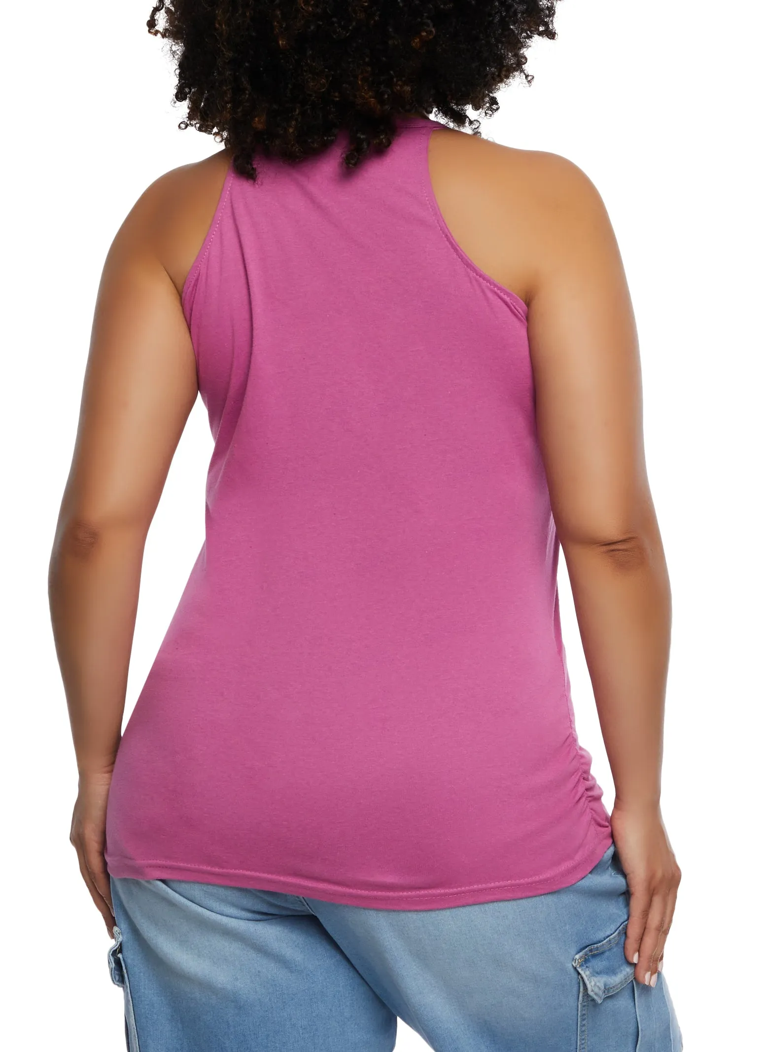 Plus Size High Neck Ruched Tank Top sold by Rainbow product image thumbnail 3