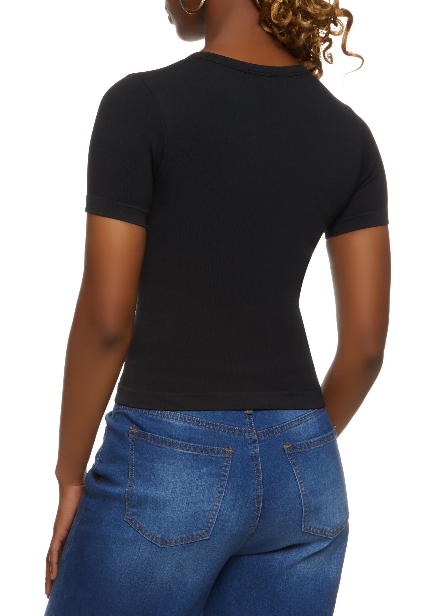 Seamless Ribbed Knit Crew Neck Top sold by Rainbow product image thumbnail 2