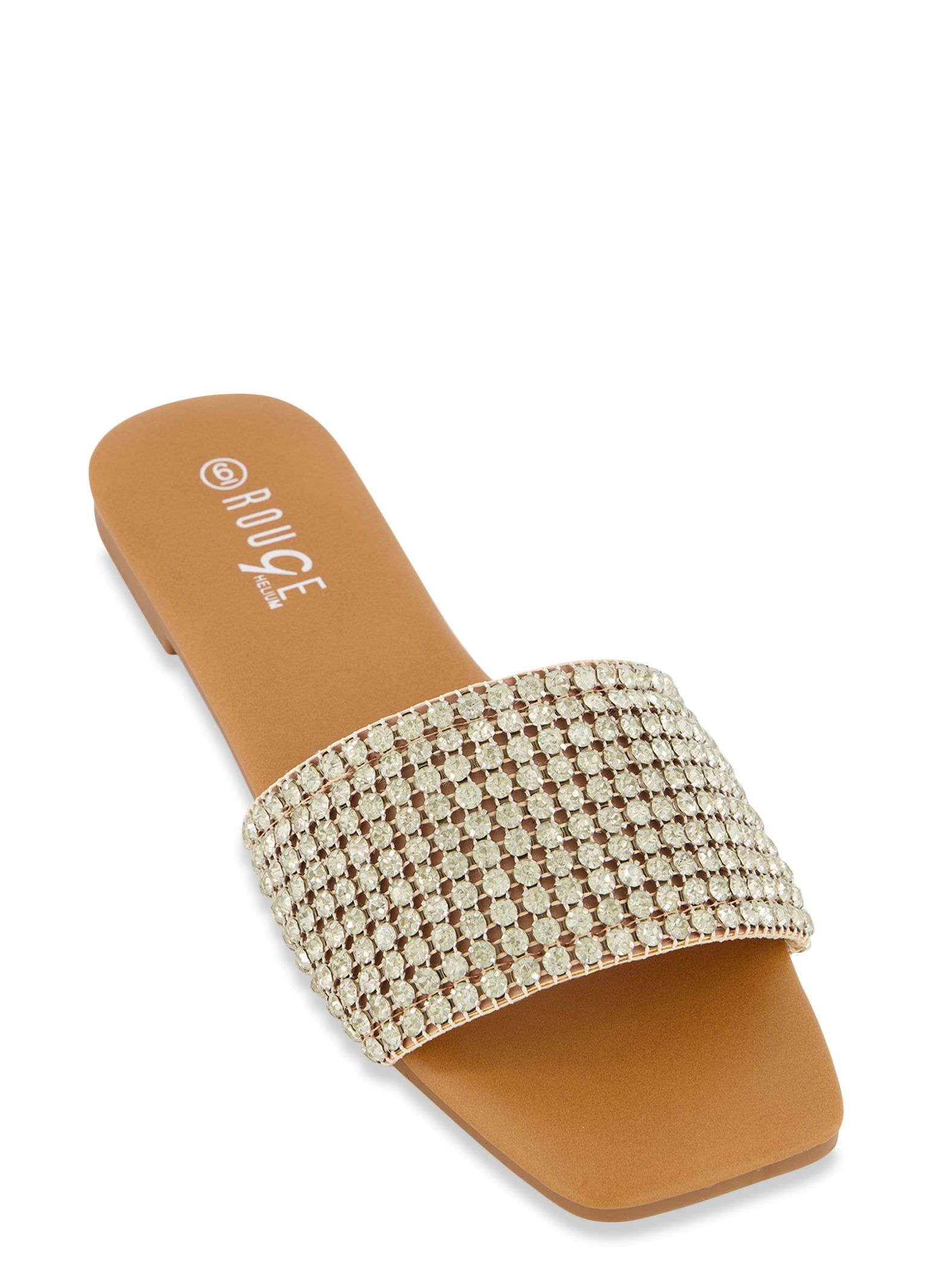 Rhinestone Single Band Slide Sandals sold by Rainbow
