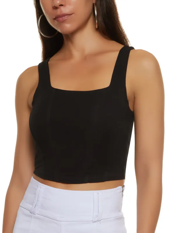 Square Neck Corset Crop Top sold by Rainbow