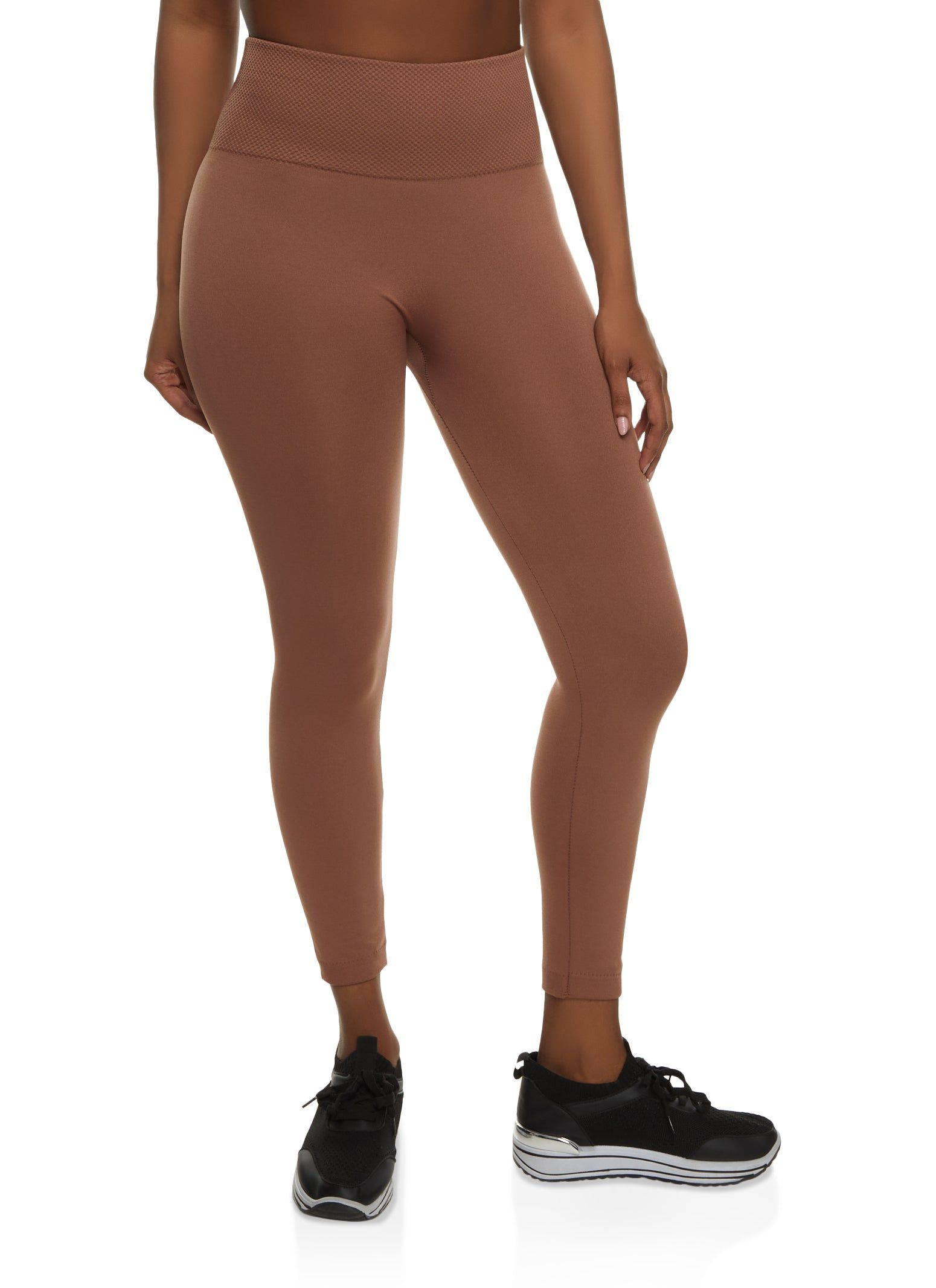 Waffle Knit Waistband Fleece Leggings sold by Rainbow