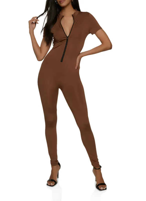 Daisy Zip Front Short Sleeve Catsuit sold by Rainbow