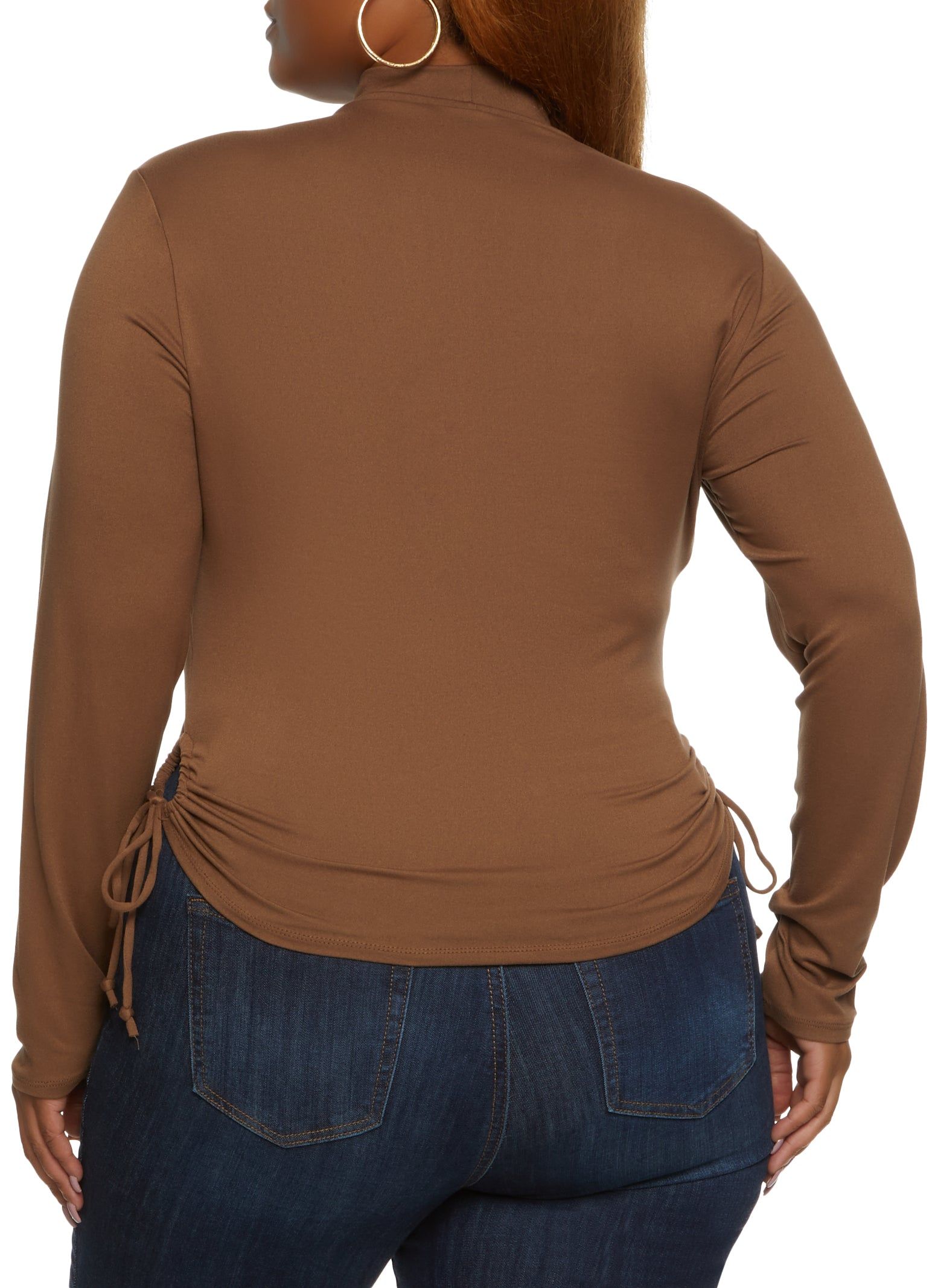 Plus Size Mock Neck Side Tie Long Sleeve Top sold by Rainbow product image thumbnail 2