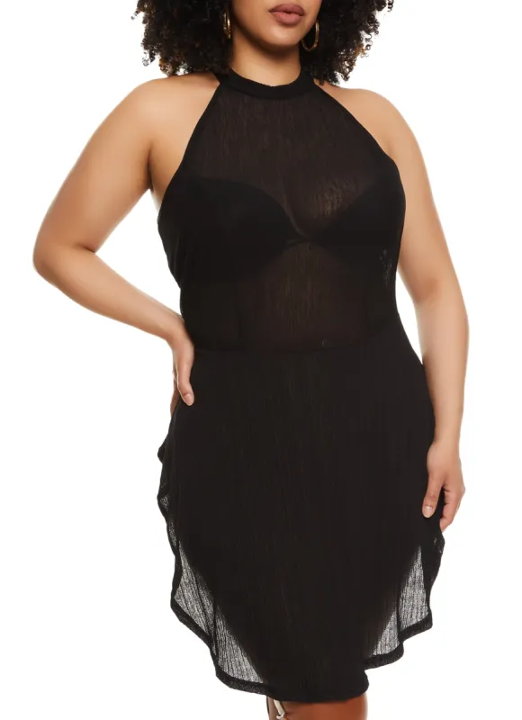 Plus Size High Neck Sleeveless Tunic Top sold by Rainbow