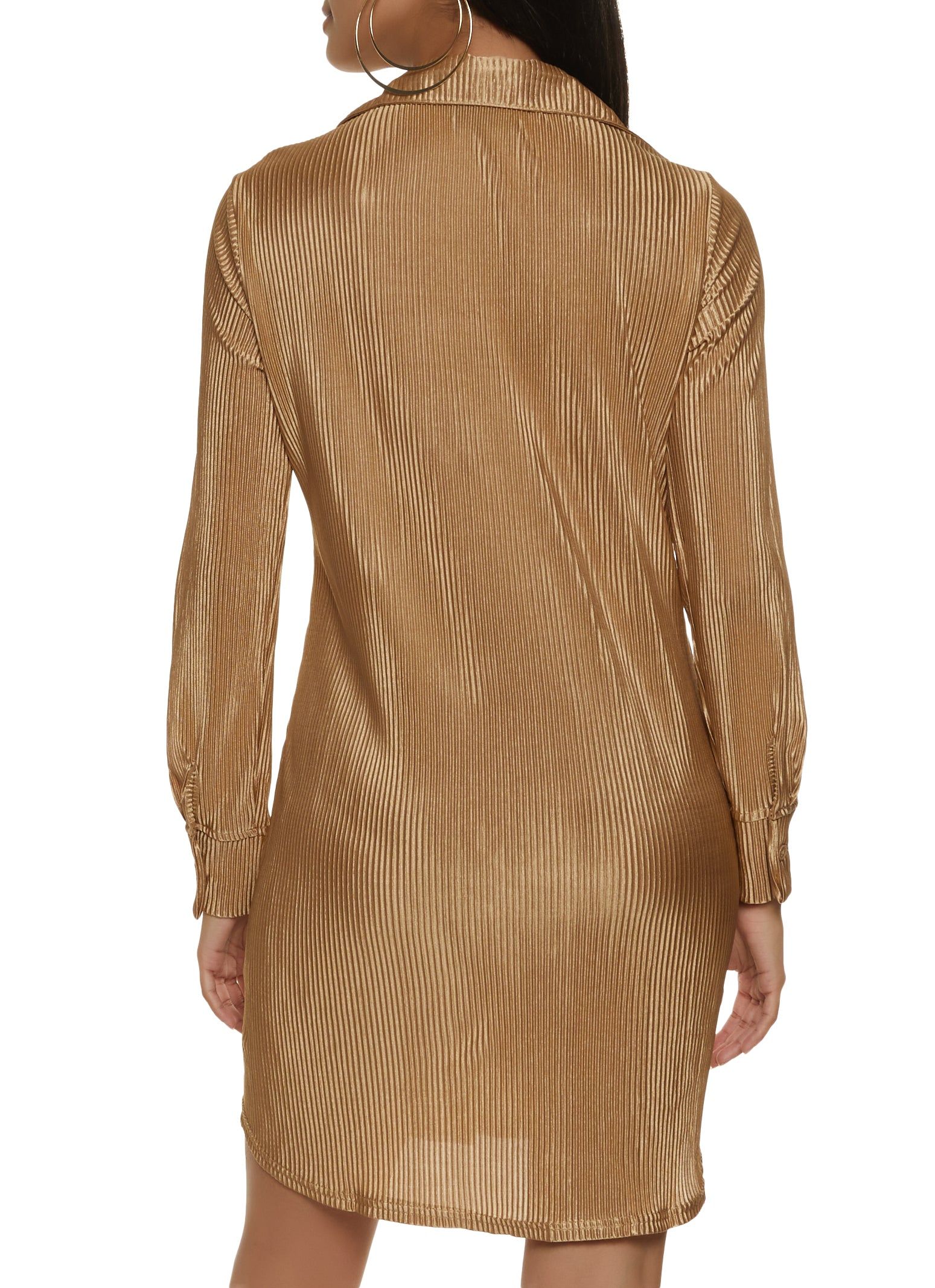 Plisse Mini Shirt Dress sold by Rainbow product image thumbnail 3