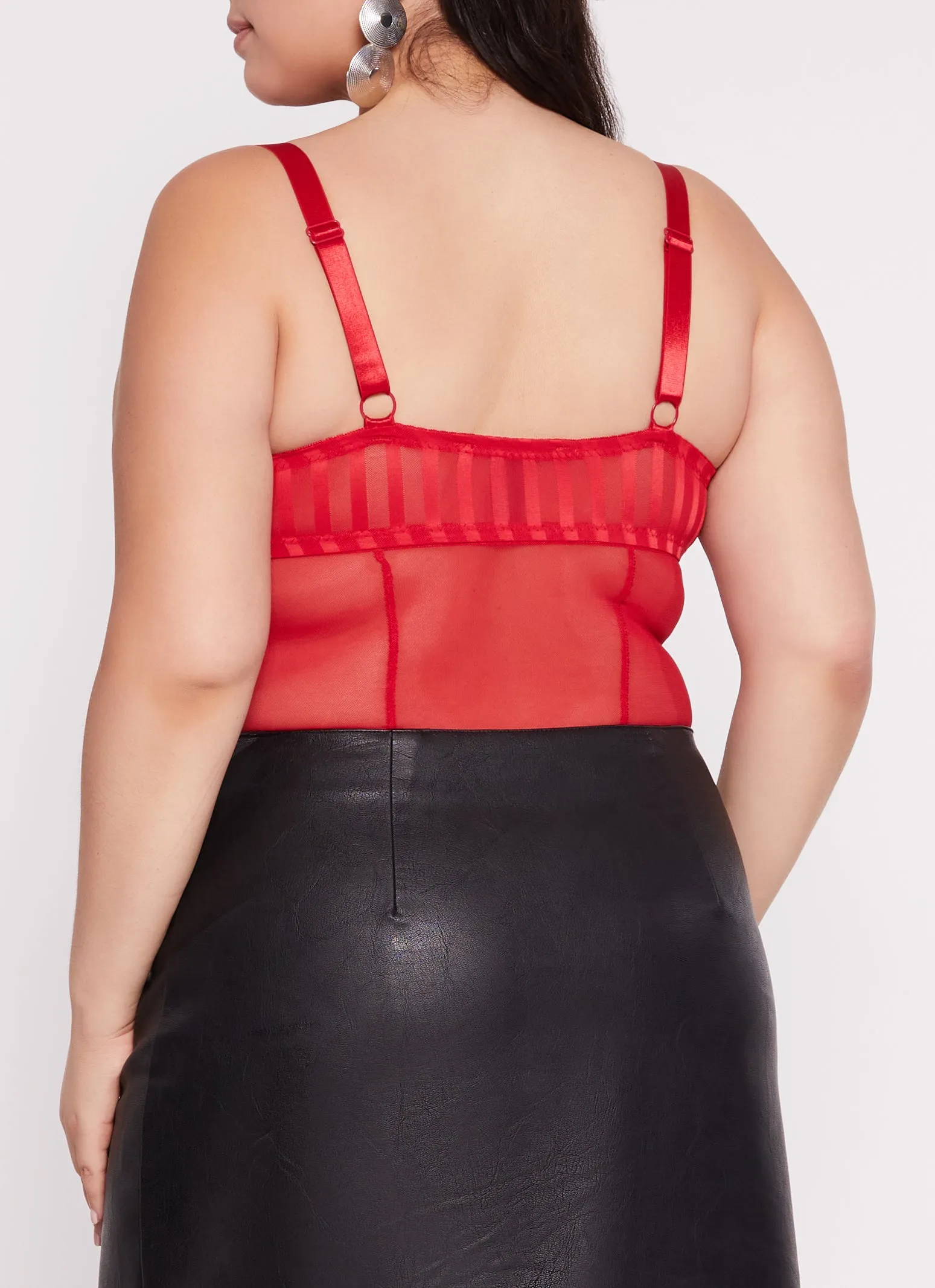 Plus Size Keyhole Lace Detail Bustier Bodysuit sold by Rainbow product image thumbnail 3