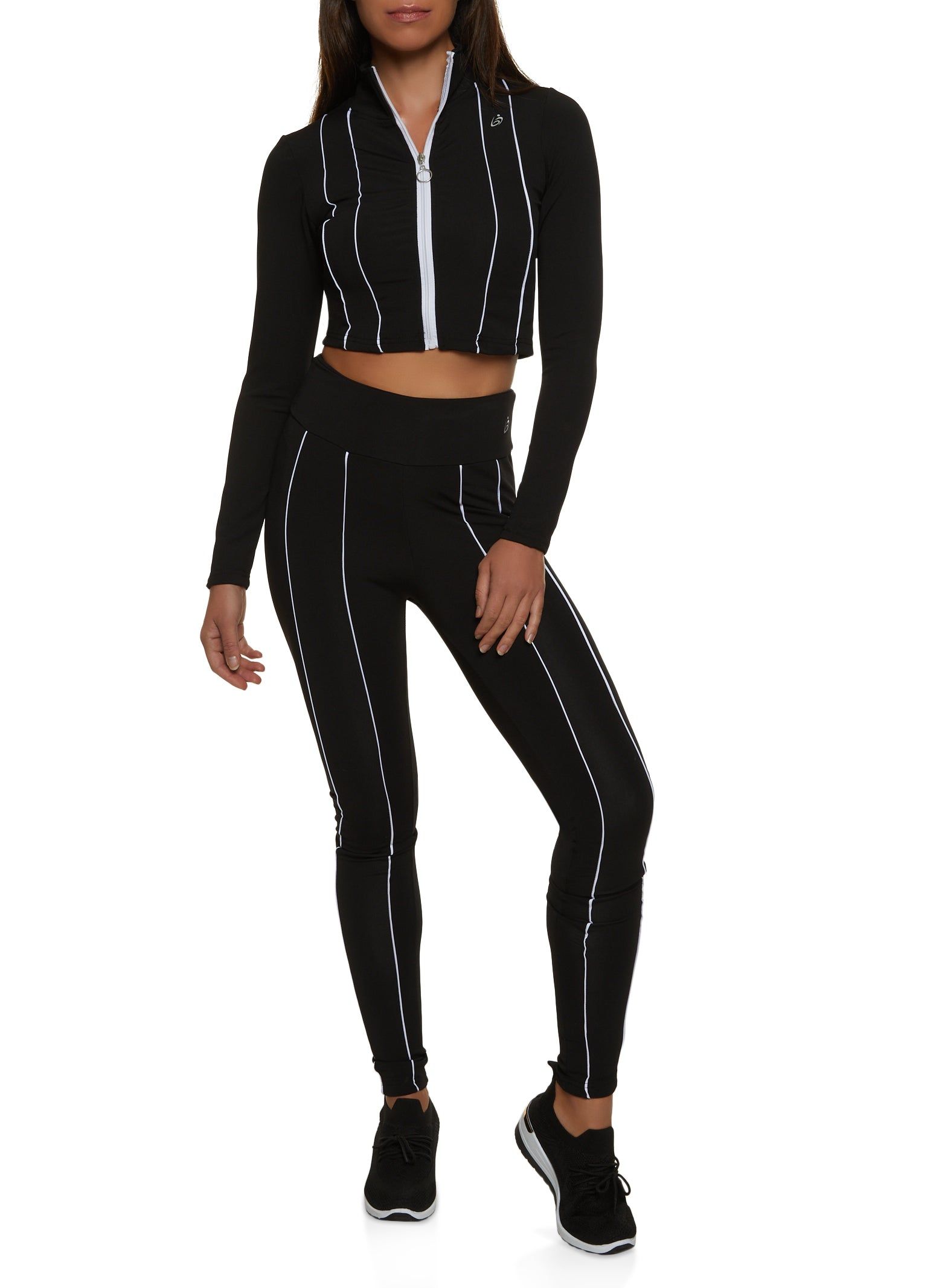 Contrast Pintuck Detail Cropped Track Jacket sold by Rainbow product image thumbnail 2