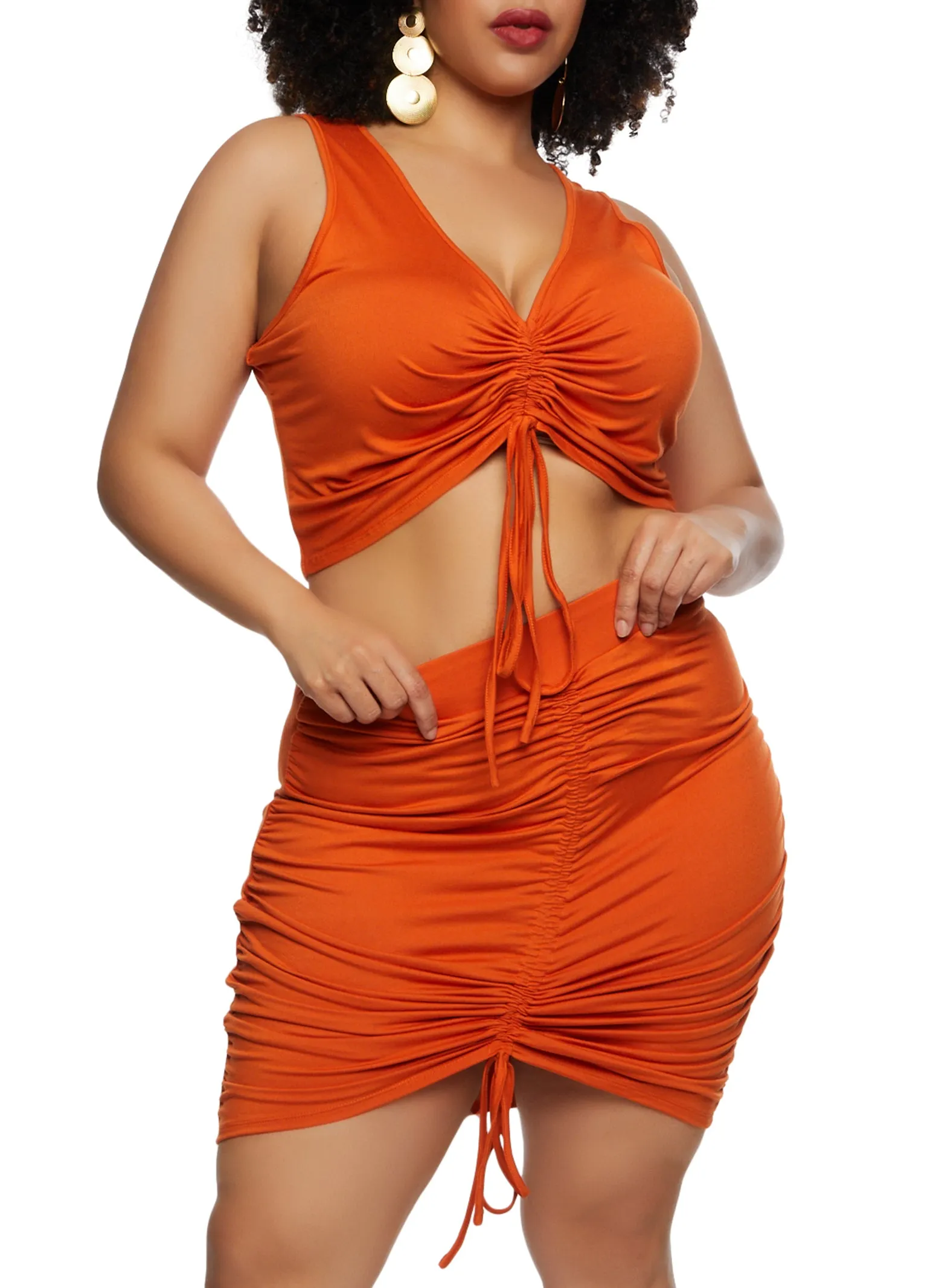 Plus Size Haute Monde Ruched Tank Top and Skirt sold by Rainbow product image thumbnail 2