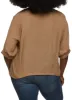 Plus Size Gauze Knit Quarter Sleeve Button Front Top sold by Rainbow