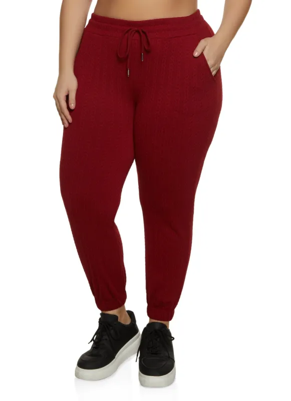 Plus Size Textured Knit Joggers sold by Rainbow