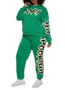Plus Size Brooklyn Graphic Pullover Hoodie sold by Rainbow