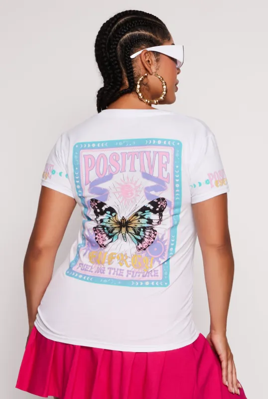Plus Size Positive Energy Graphic Tee sold by Rainbow