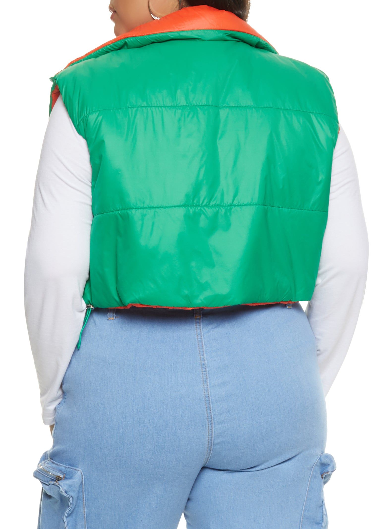 Plus Size Drawstring Hem Cropped Puffer Vest sold by Rainbow product image thumbnail 2