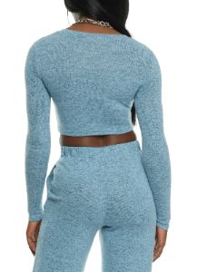 Brushed Knit Crew Neck Crop Top sold by Rainbow