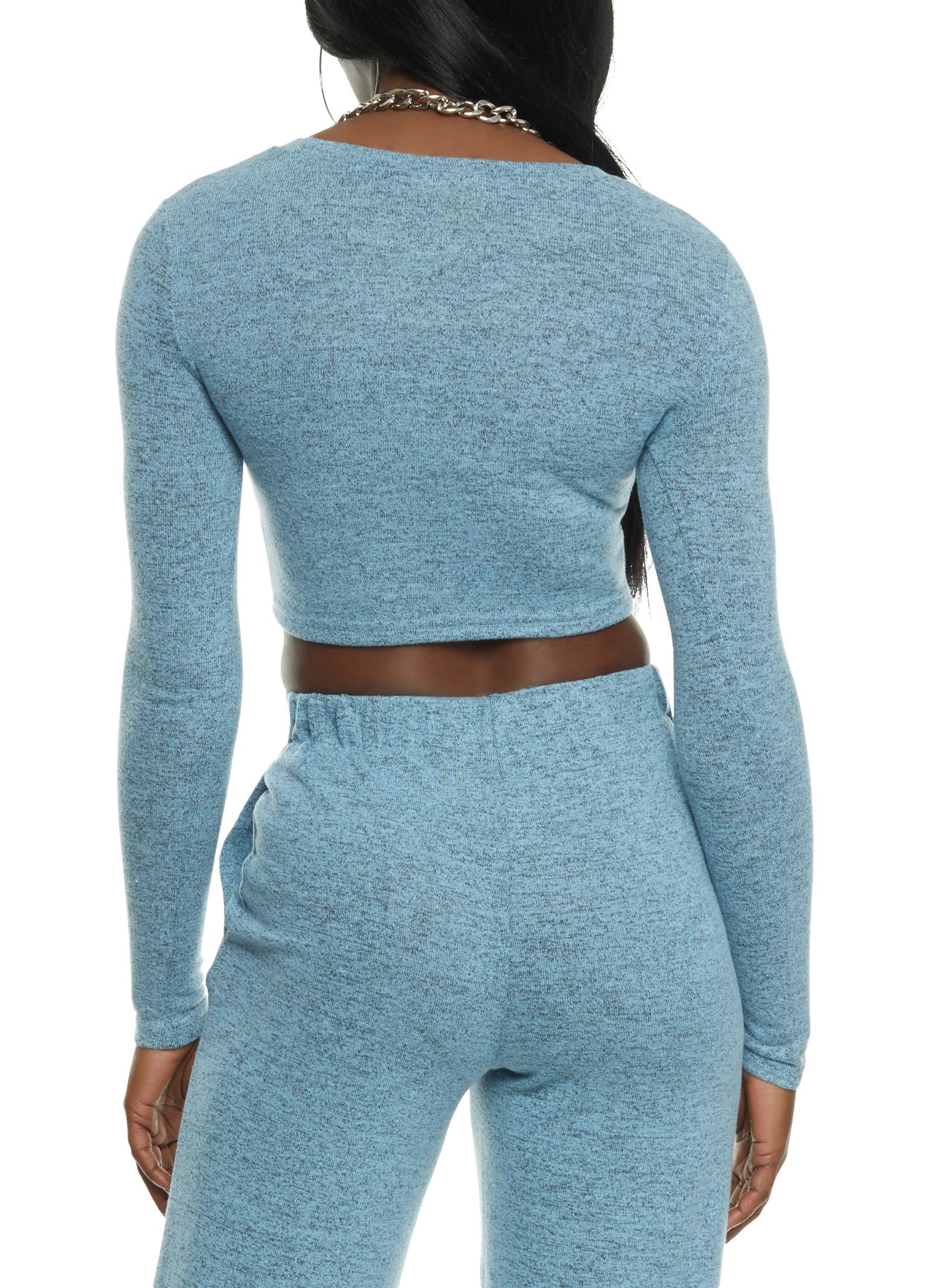 Brushed Knit Crew Neck Crop Top sold by Rainbow product image thumbnail 3