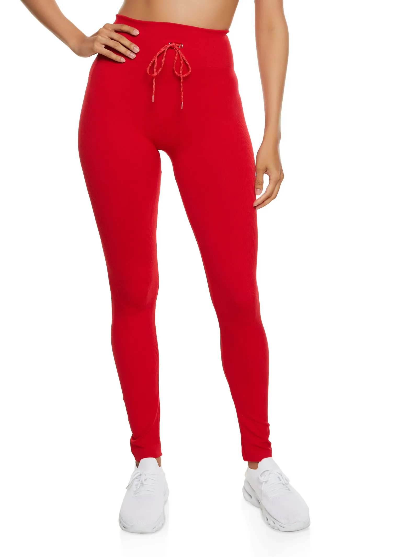 Seamless Ribbed Drawstring Leggings sold by Rainbow product image thumbnail 2