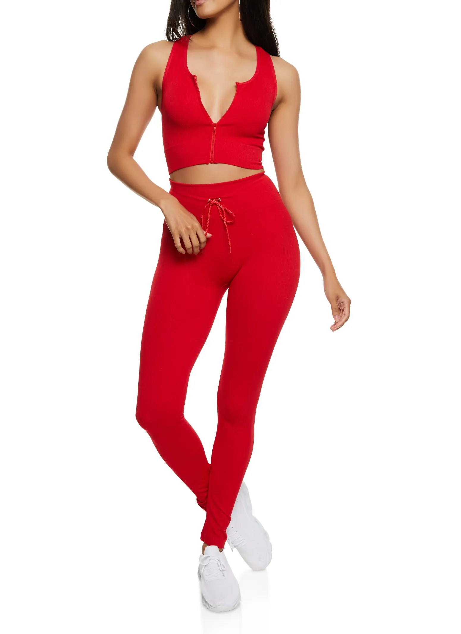 Seamless Ribbed Drawstring Leggings sold by Rainbow