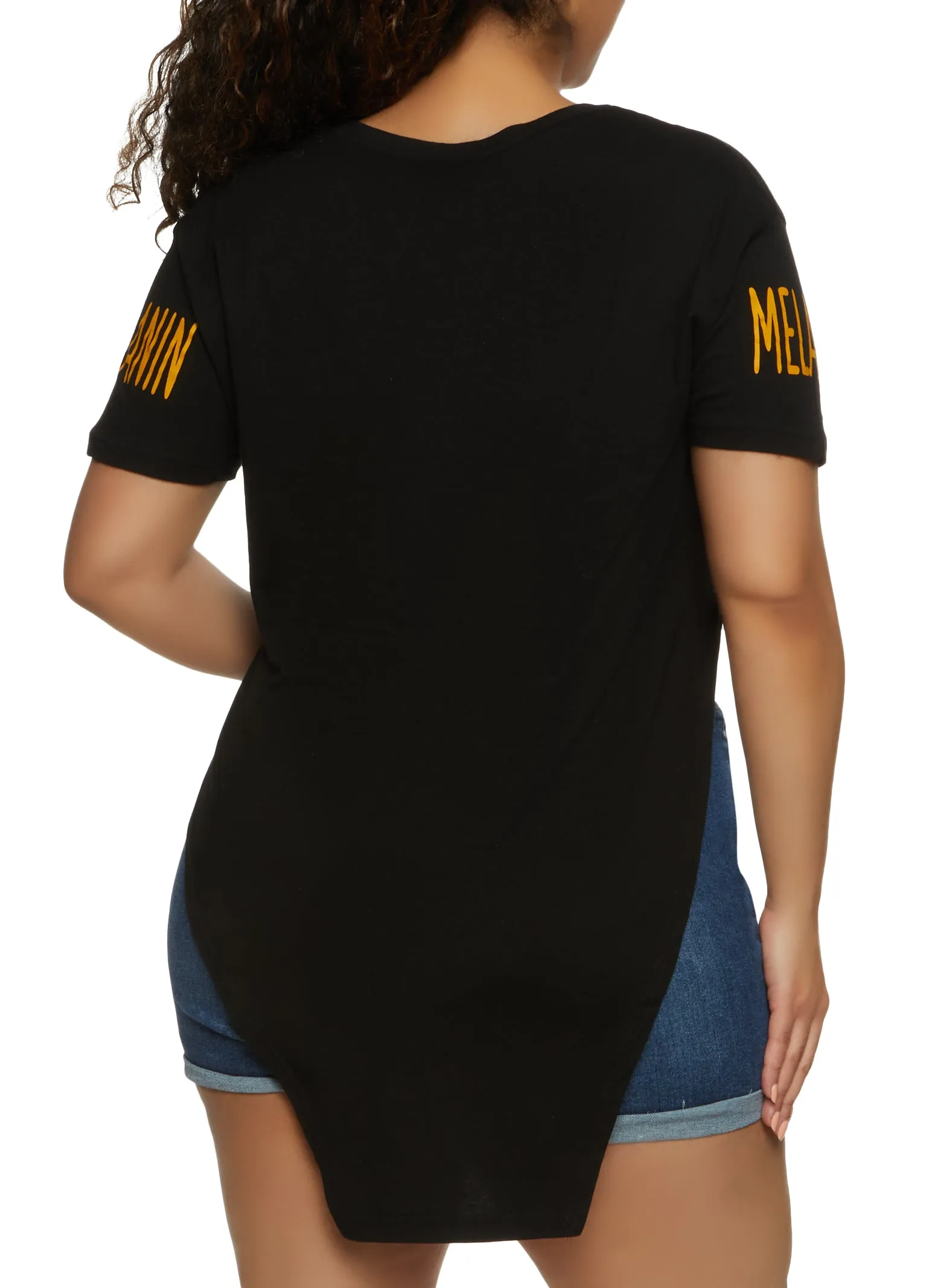 Plus Size Its The Melanin For Me Knot Front Tunic Tee sold by Rainbow product image thumbnail 2