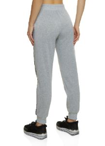 Contrast Piping High Waist Drawstring Joggers sold by Rainbow