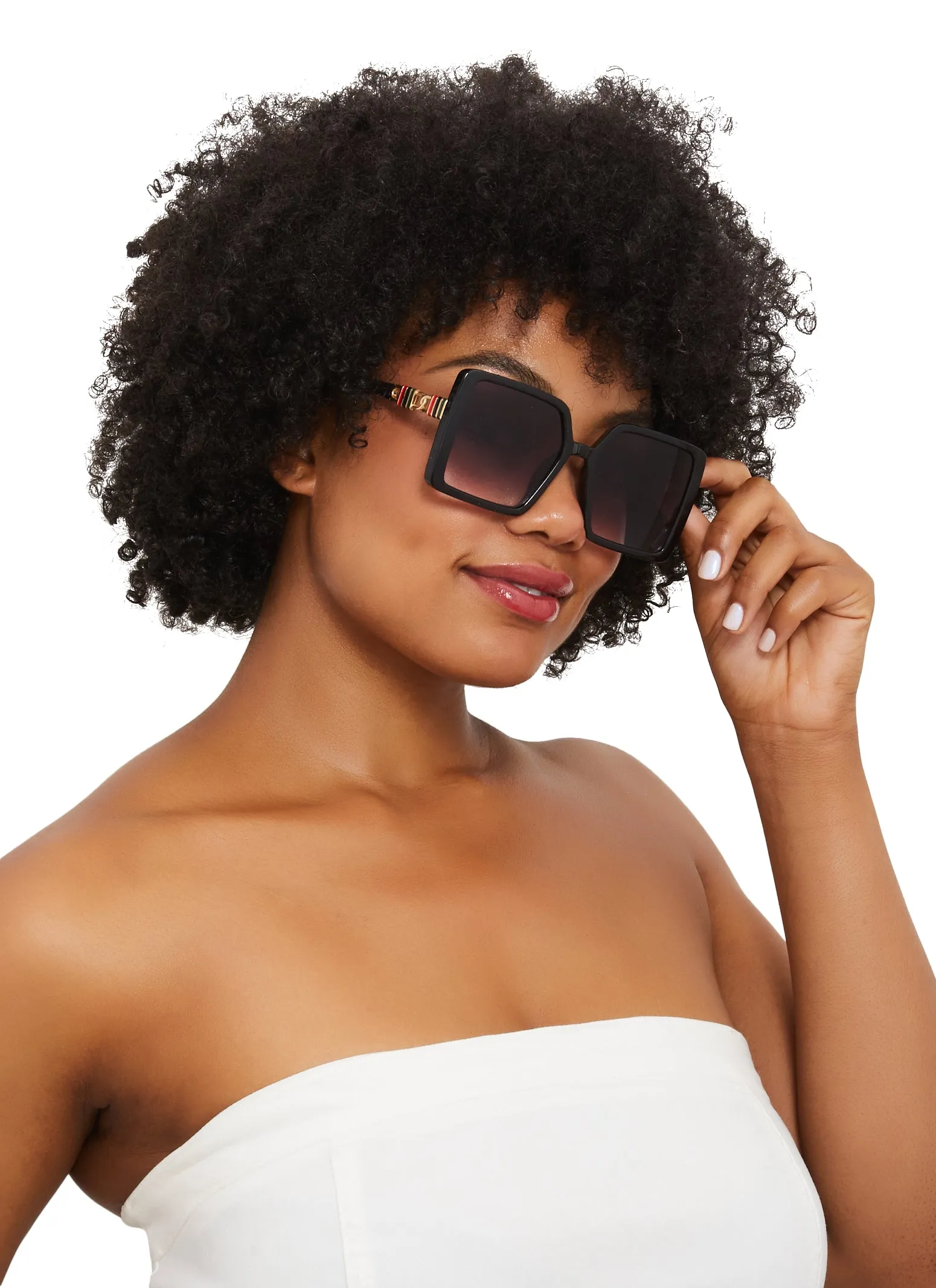 Oversized Square Chain Arm Sunglasses sold by Rainbow