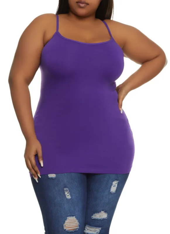 Plus Size Basic Seamless Scoop Neck Cami sold by Rainbow