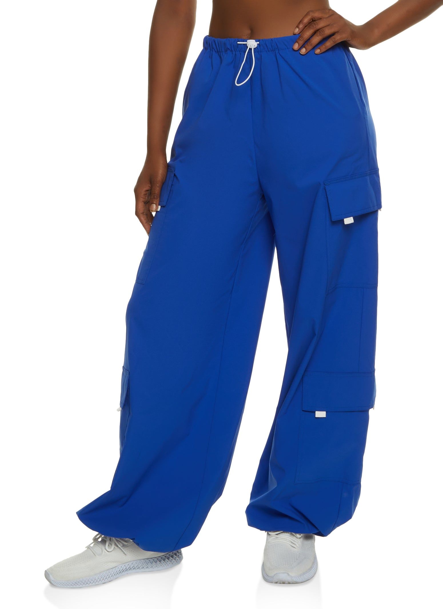 Toggle Drawstring Waist Parachute Pants sold by Rainbow