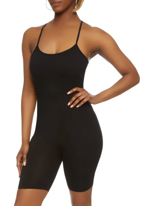 Daisy Criss Cross Back Biker Romper sold by Rainbow