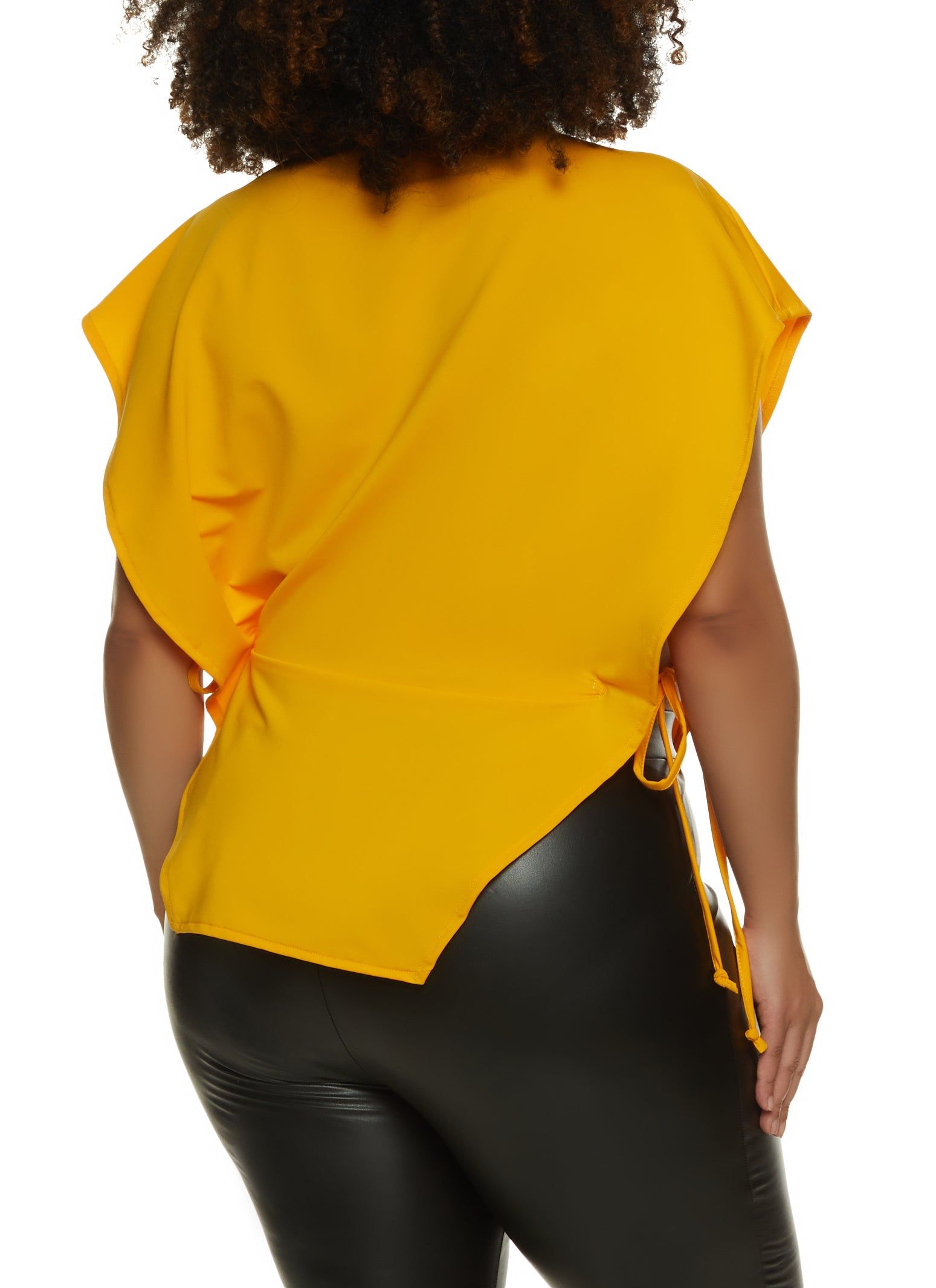 Plus Size Open Tie Side Half Button Top sold by Rainbow product image thumbnail 2