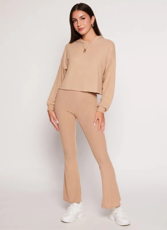 Brushed Rib Knit Flared Pants sold by Rainbow