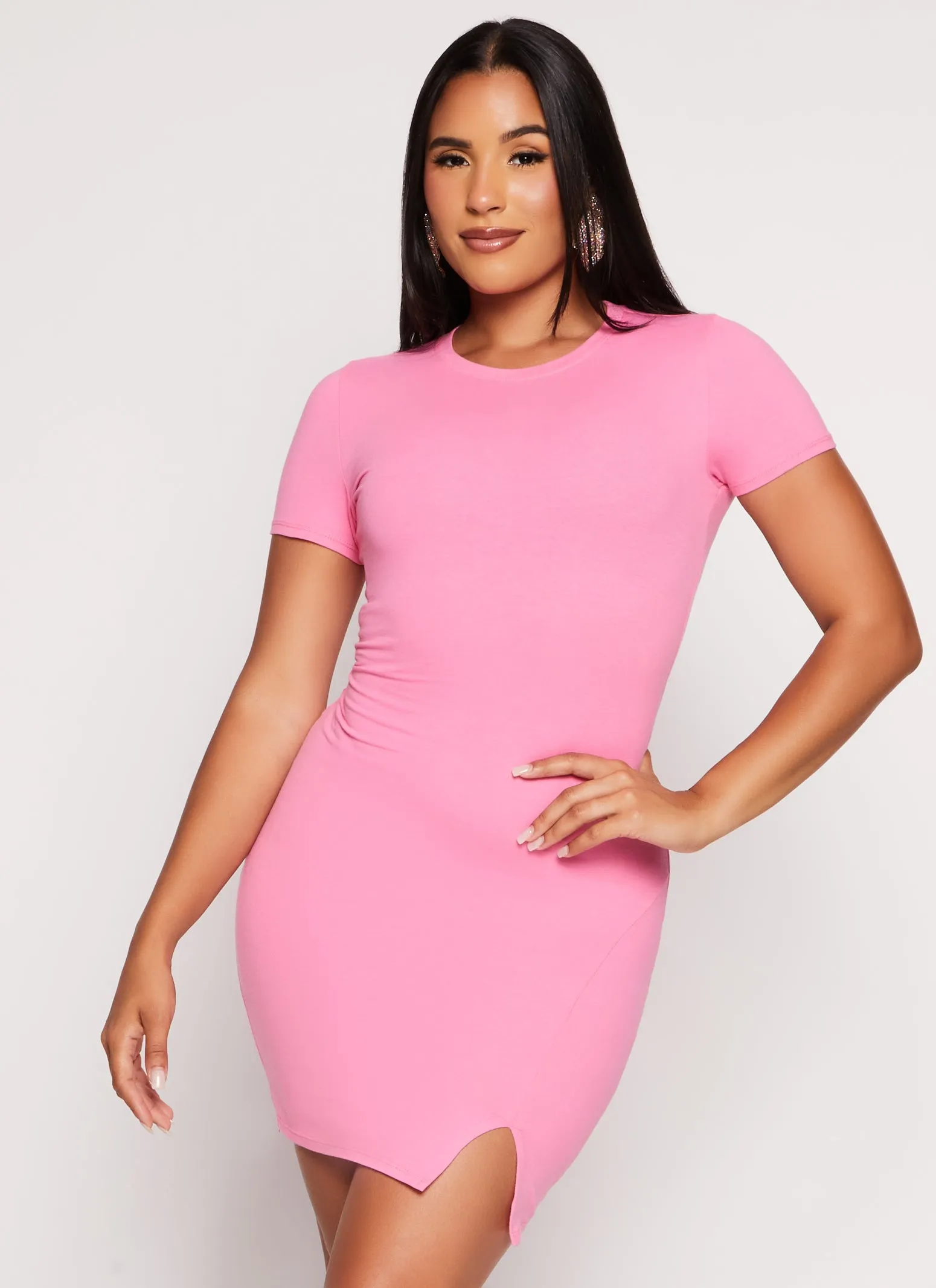 Side Slit T Shirt Mini Dress sold by Rainbow