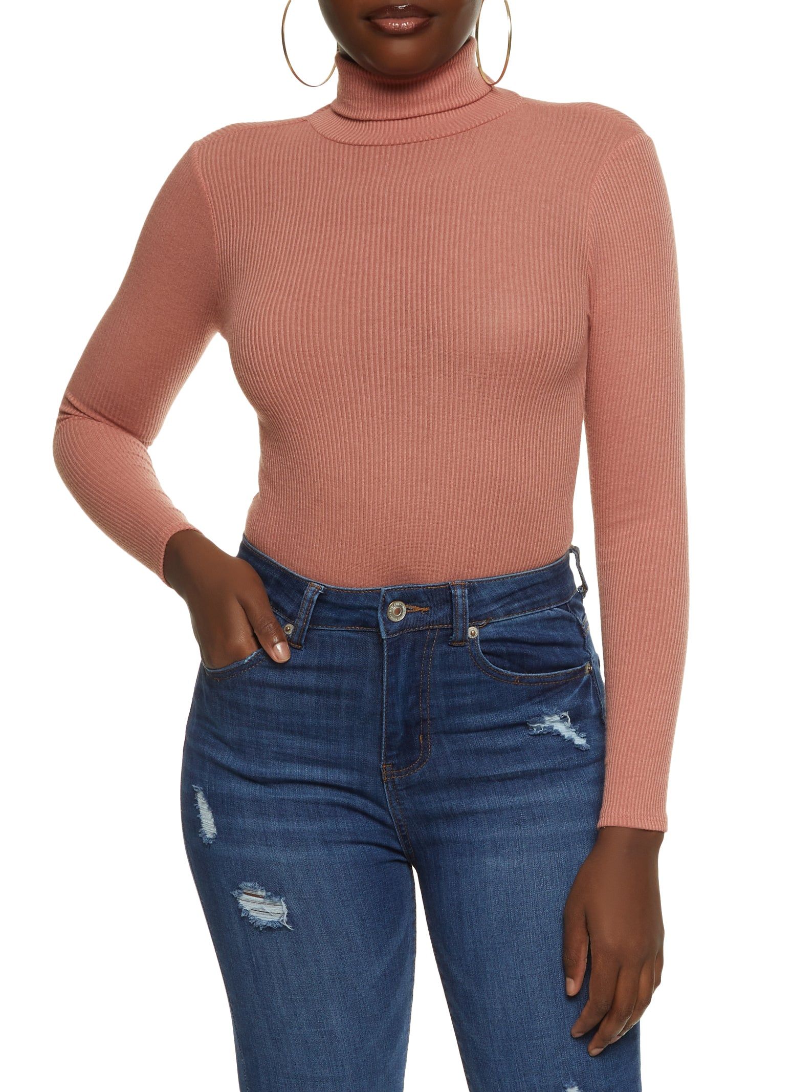 Rib Knit Turtleneck Bodysuit sold by Rainbow product image thumbnail 2