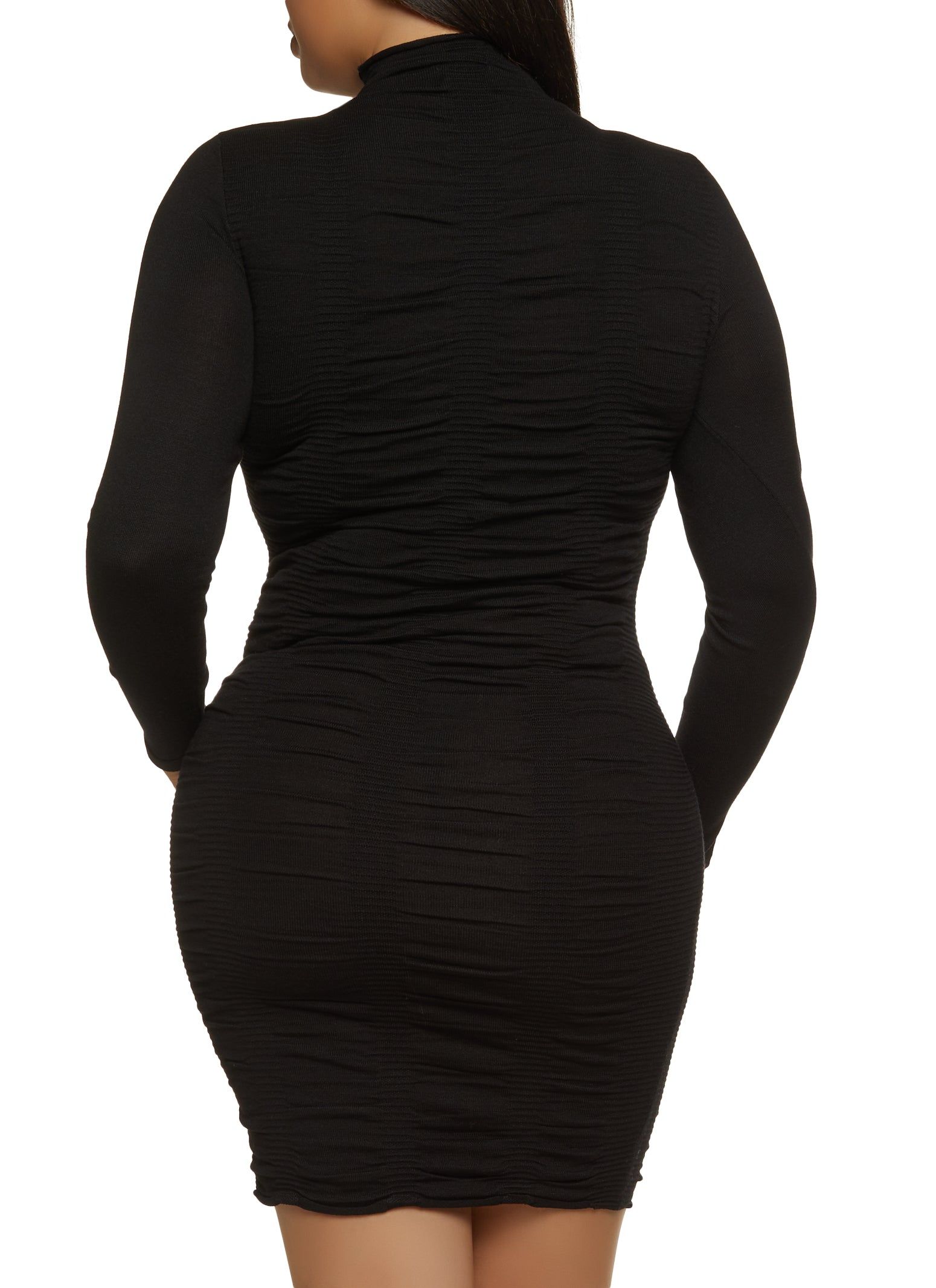 Plus Size Mock Neck Ruched Midi Dress sold by Rainbow product image thumbnail 3