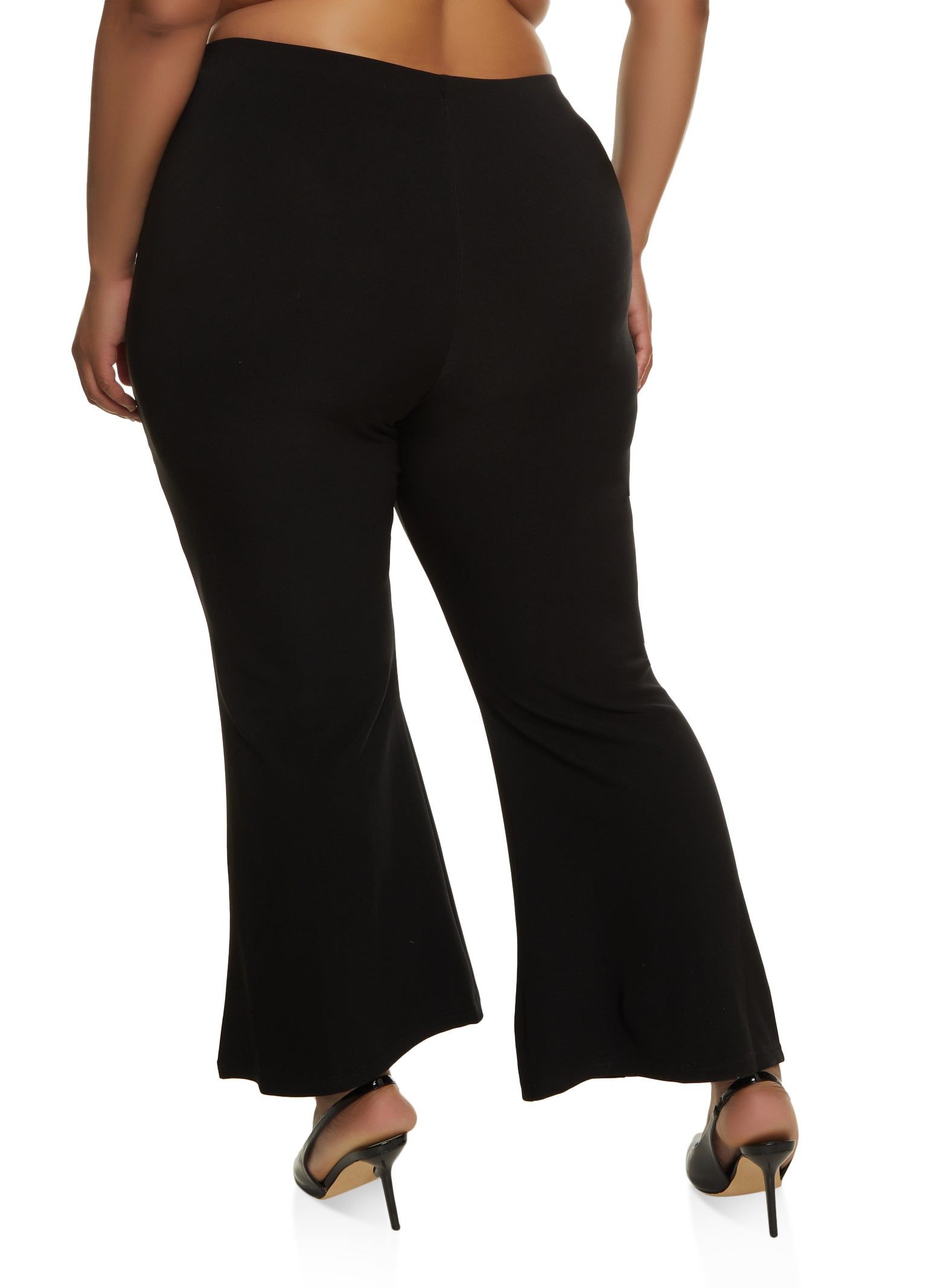 Plus Size Faux Leather Detail Flare Pants sold by Rainbow product image thumbnail 2