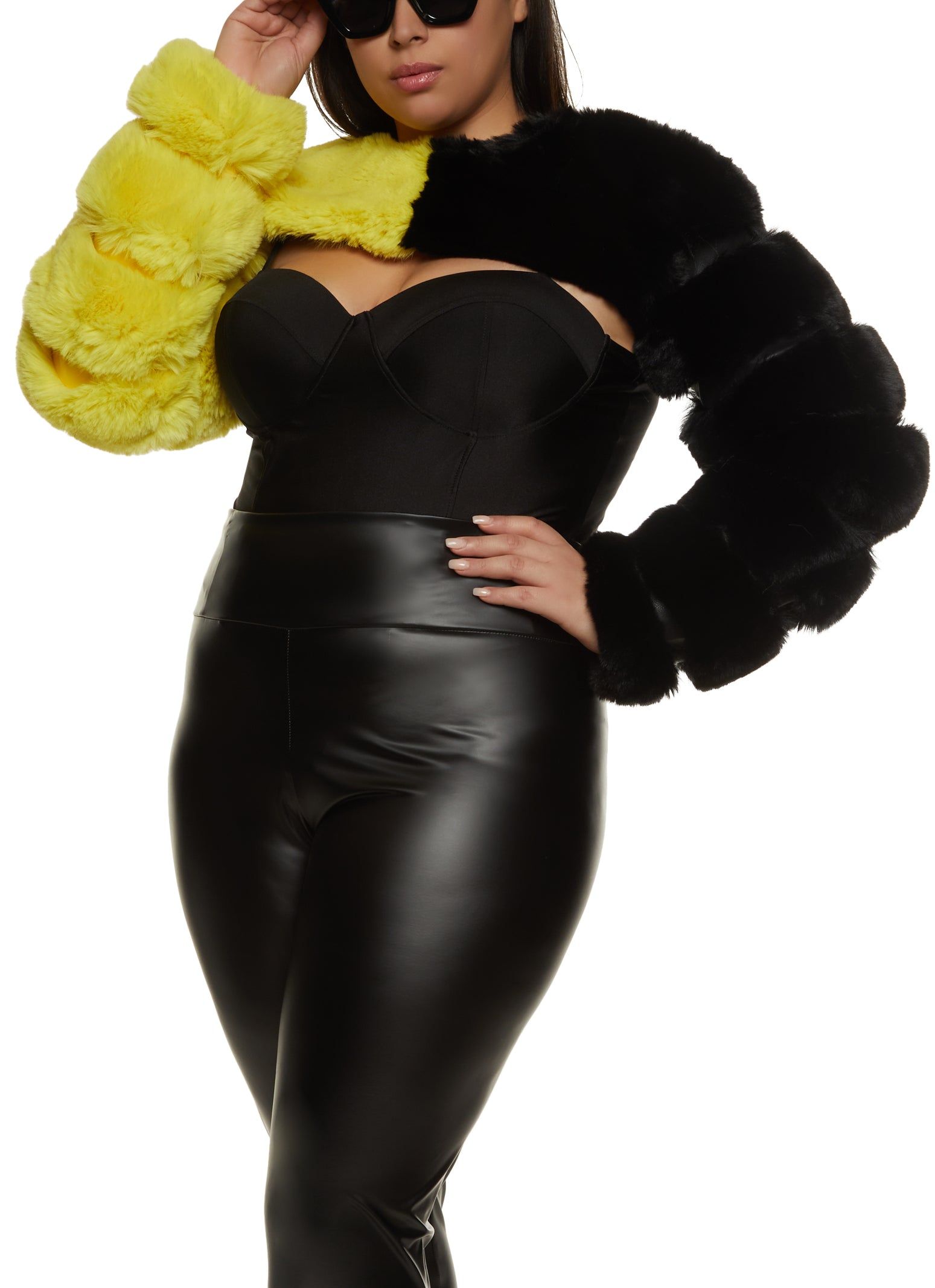 Plus Size Faux Fur Bolero Jacket sold by Rainbow