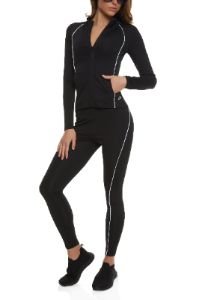 Contrast Piping Detail Zip Front Track Jacket sold by Rainbow