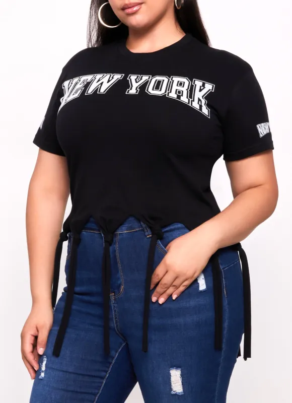 Plus Size New York Fringe Graphic Top sold by Rainbow