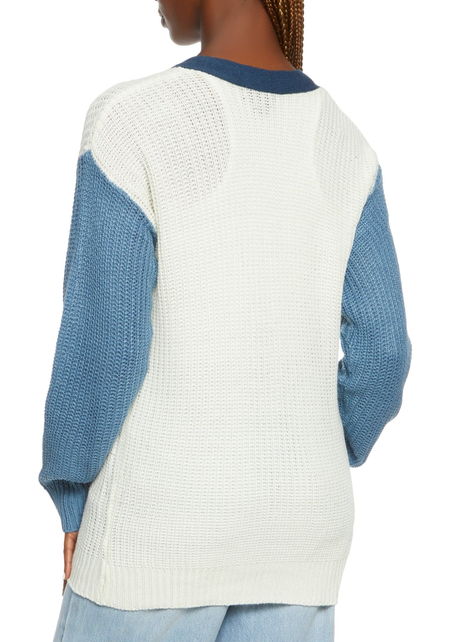 Color Block Button Front Cardigan sold by Rainbow product image thumbnail 2