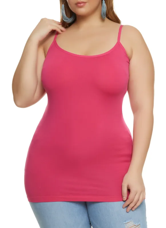 Plus Size Basic Seamless Scoop Neck Cami sold by Rainbow